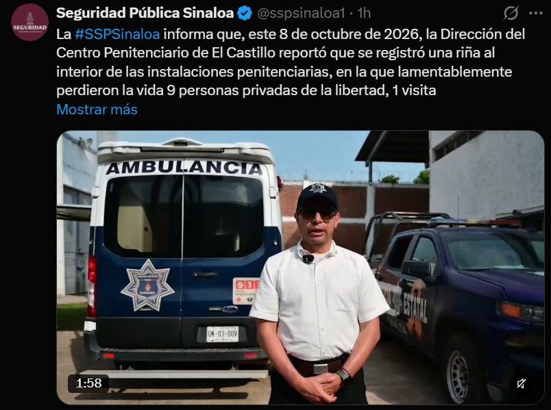 Motín en penal de Mazatlán deja 10 muertos y 16 heridos; autoridades aseguran control del centro penitenciario