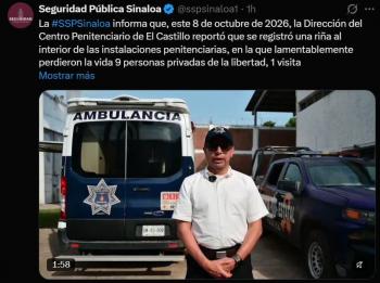 Mot&iacute;n en penal de Mazatl&aacute;n deja 10 muertos y 16 heridos; autoridades aseguran control del centro penitenciario