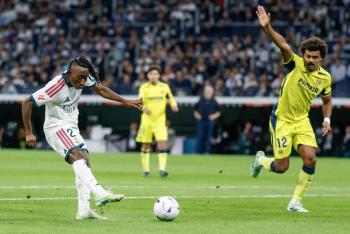 Real Madrid gana 1-0 al Villarreal con Vin&iacute;cius expulsado