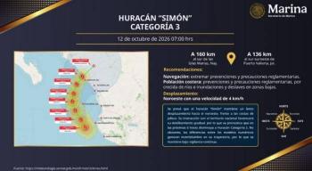 Hurac&aacute;n Sim&oacute;n provoca cierre de puertos en cinco estados del Pac&iacute;fico