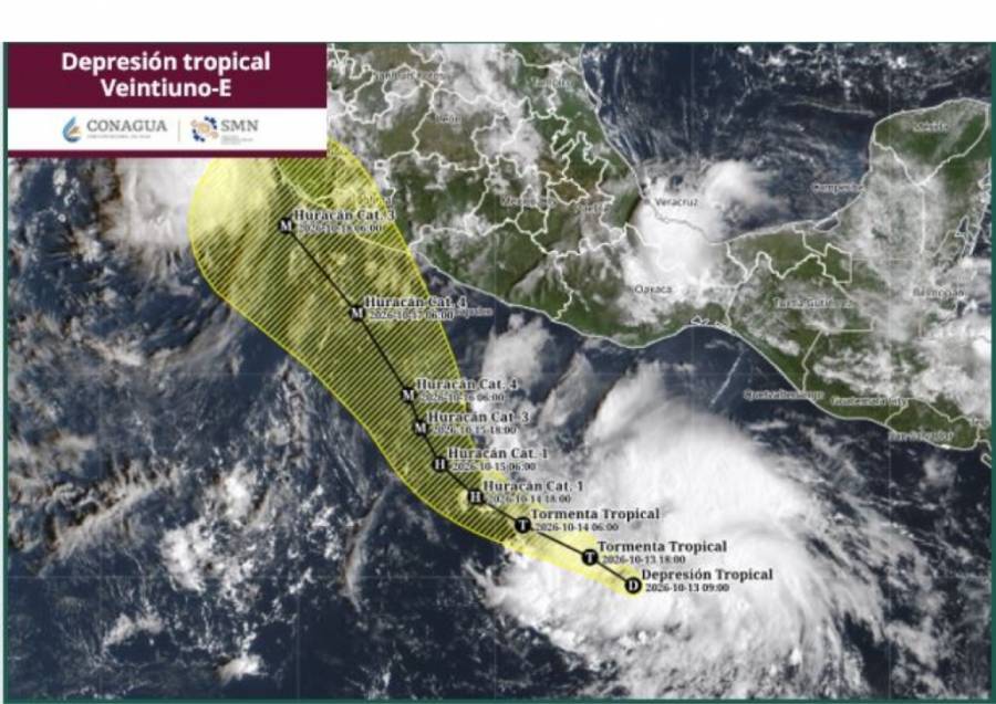 Depresión tropical Veintiuno-E podría convertirse en el huracán Trudy y alcanzar categoría 4 en el Pacífico