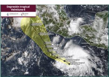 Depresi&oacute;n tropical Veintiuno-E podr&iacute;a convertirse en el hurac&aacute;n Trudy y alcanzar categor&iacute;a 4 en el Pac&iacute;fico