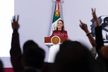 Presidenta rechaza crisis de salud y promete atender demandas laborales del IMSS