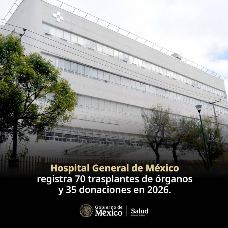 Hospital General de México registra 70 trasplantes de órganos y 35 donaciones en 2026