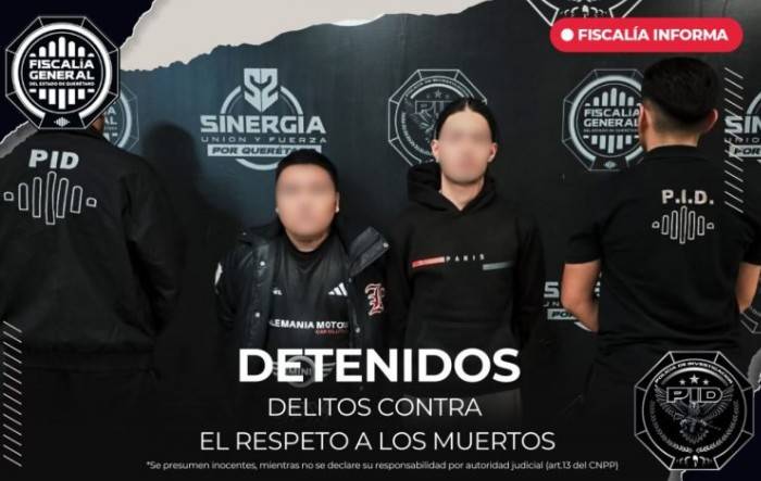 Detienen a “El Caled” y “El Verzo” por delitos contra los muertos en Quer&eacute;taro