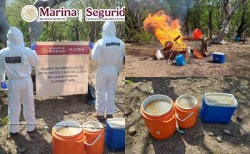 Operativo federal en Culiac&aacute;n desactiva narcolaboratorio y decomisa 100 kilos de metanfetamina