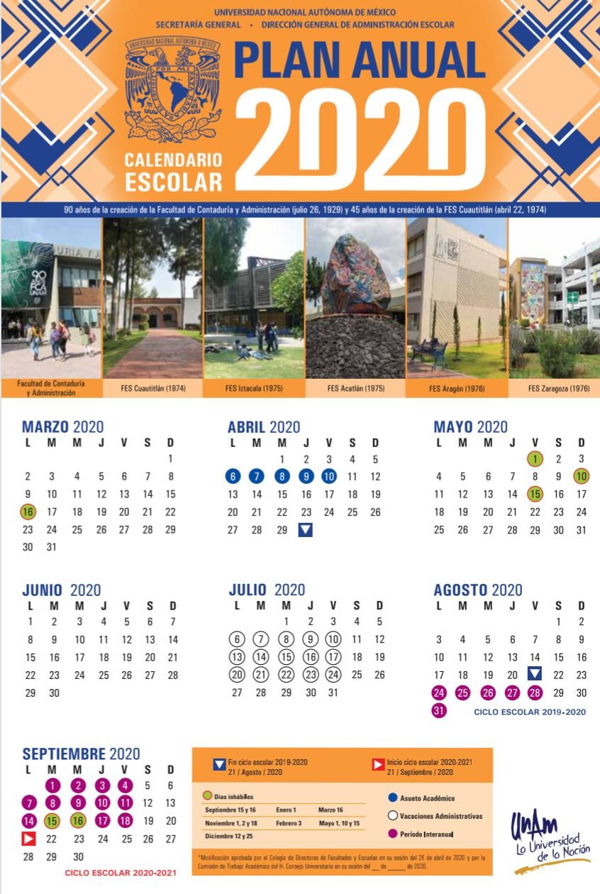 UNAM calendario