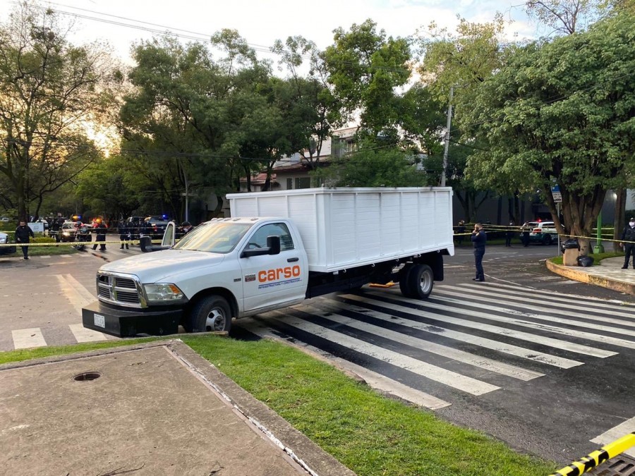 Así quedó la camioneta de García Harfuch tras el atentado