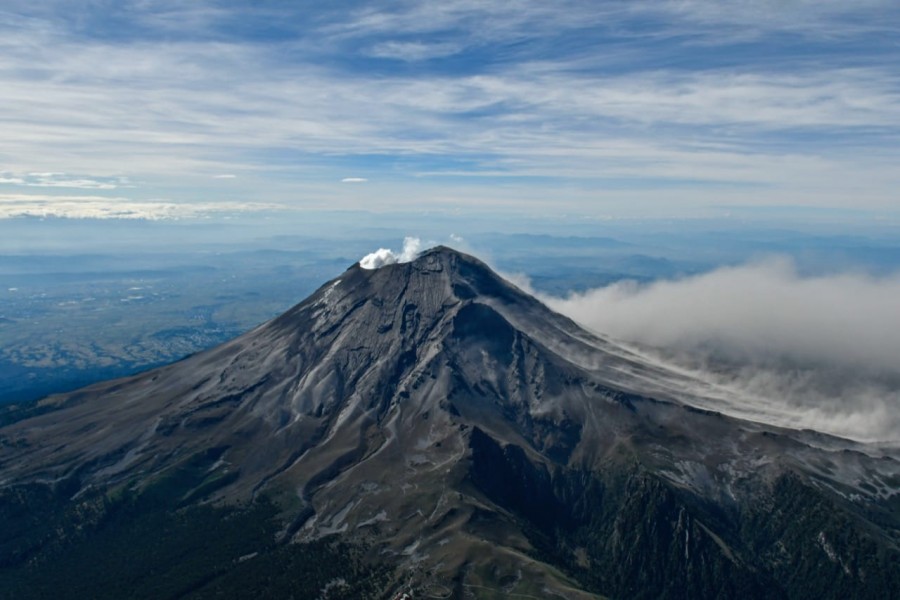 Morfología del cráter del volcán Popocatépetl