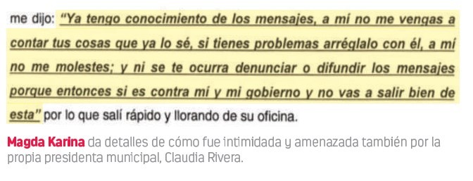 Claudia Rivera defendió a García Viveros y me pidió perdonarlo: Magda N