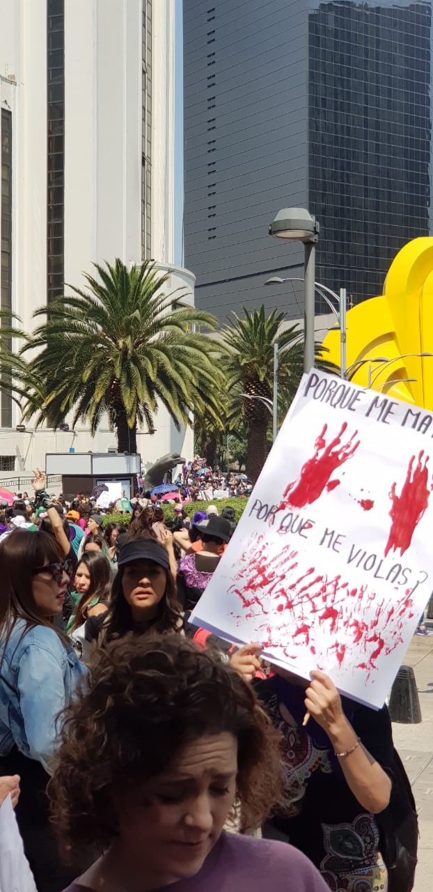 8M: mujeres protestan a través de pancartas