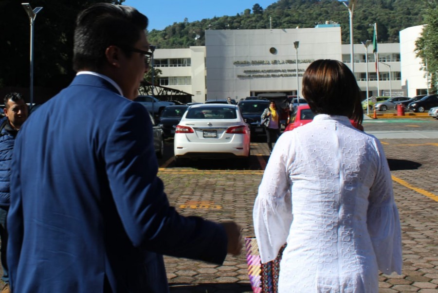 Rosario Robles a su llega al Reclusorio Sur