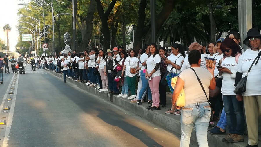 Se implementa ?Cinturón de la paz? ante marcha contra violencia de genero