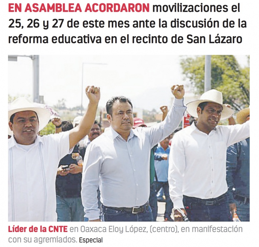 Desafía la CNTE con tres días de protestas