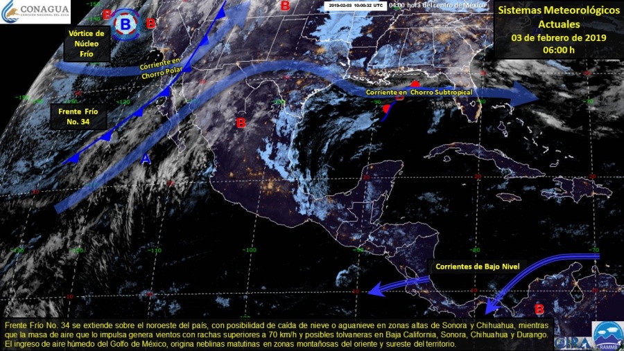 Se prevén tormentas y lluvias por frente frío 34