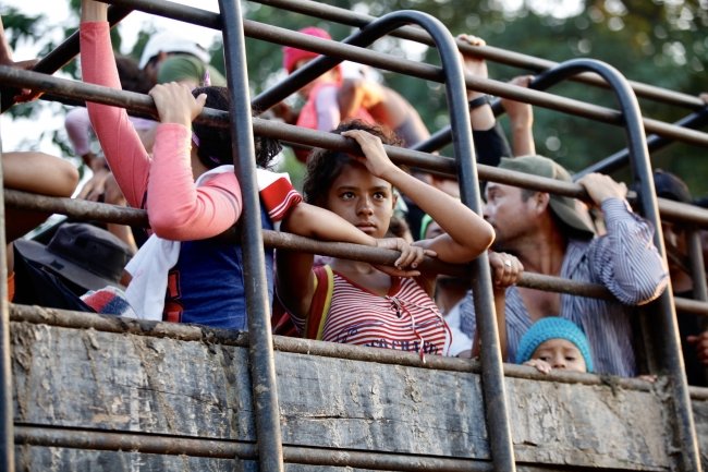 Caravana Migrante llega a Arriaga, Chiapas