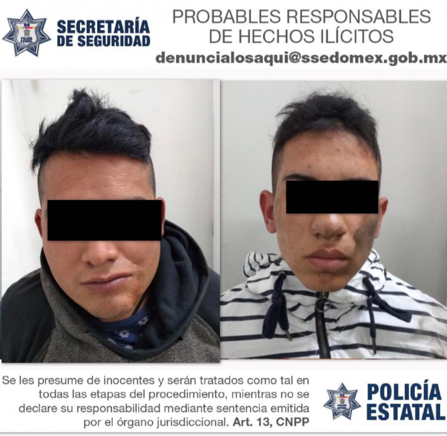 Secretaría de Seguridad detiene a dos en Ecatepec por robo